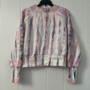 Pink Tie-Dye crop top sweater